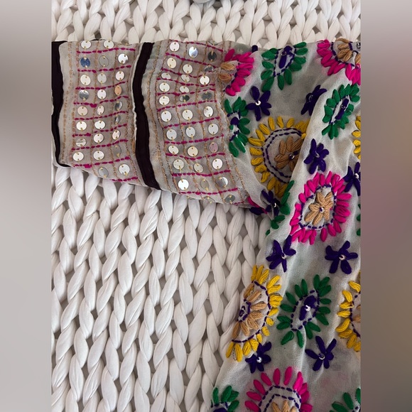 Ibiza Bohemian vibe handmade Kimono embellished mirror fringe embroidered - Picture 3 of 10